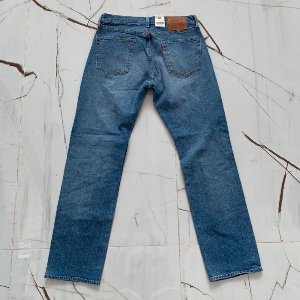 Levi's 501 Jeans Mens 36x32 '93 Straight Fit Stretch Blue Casual Pants Denim NEW - Picture 7 of 11
